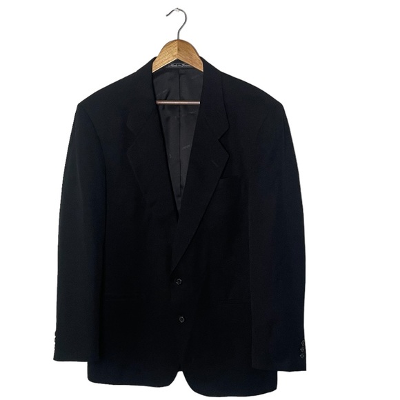 Pierre Balmain Black 100% Pure New Wool Blazer Jacket Size 40 R - Picture 3 of 8